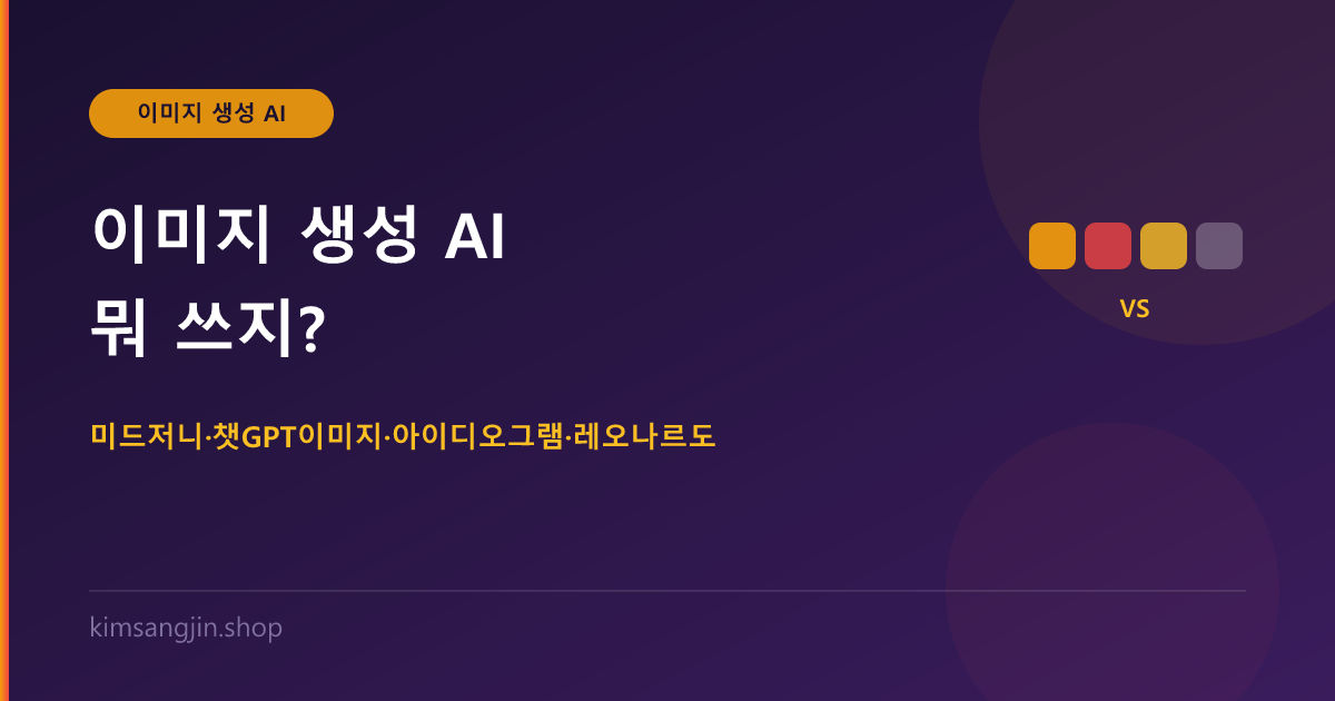 이미지 생성 AI 뭐 쓰지? 미드저니·챗GPT 이미지·아이디오그램·레오나르도 4종 비교